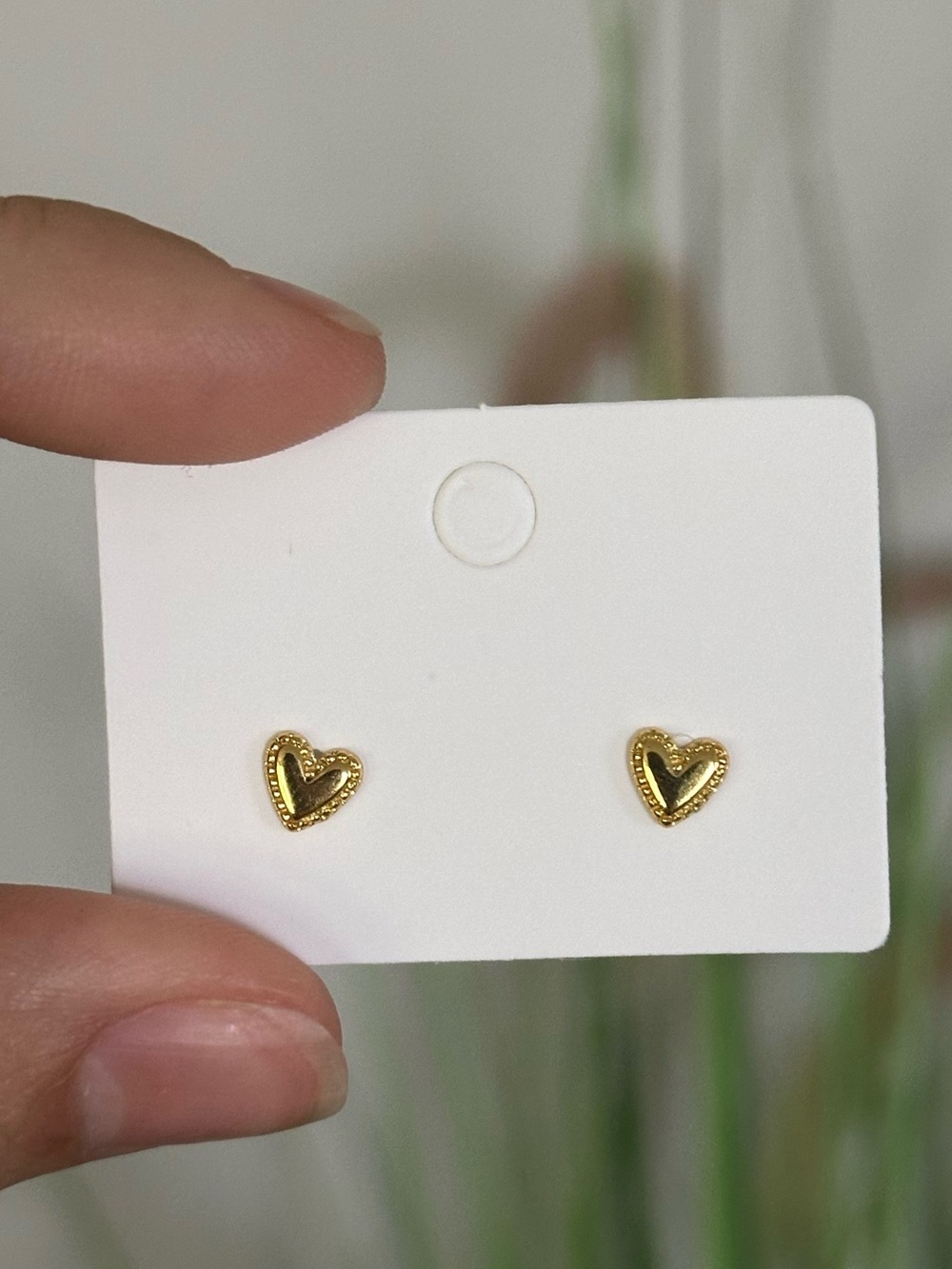 14K Gold plated 925 Sterling Silver Mini Heart Stud Minimalistic Earrings